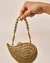 Mohey Women Gold Metal Clutch Bag with Stone Work