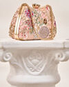 Mohey Women Pink Georgette Clutch Bag with Sequin Work