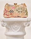 Mohey Women Beige Georgette Clutch Bag with Embroidery