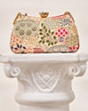 Mohey Women Beige Georgette Clutch Bag with Embroidery