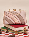 Mohey Women Fawn Satin Clutch Bag with Self-Texture