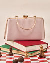 Mohey Women Fawn Satin Clutch Bag with Self-Texture