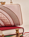 Mohey Women Fawn Satin Clutch Bag with Self-Texture
