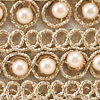 Cream Art Silk Clutch Bag with Moti Work