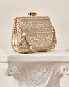Mohey Women Cream Art Silk Clutch Bag with Moti Work