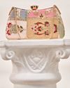 Mohey Women Cream Art Silk Clutch Bag with Sequin Work