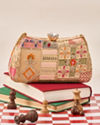 Mohey Women Beige Art Silk Clutch Bag with Sequin Work