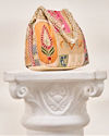 Mohey Women Beige Art Silk Bag with Sequin Work