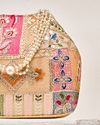 Mohey Women Beige Art Silk Bag with Sequin Work