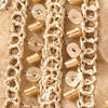 Gold Art Silk Top Handle Bag with Sequin Work