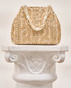 Mohey Women Beige Silk Bag with Cutdana and Sequin Work