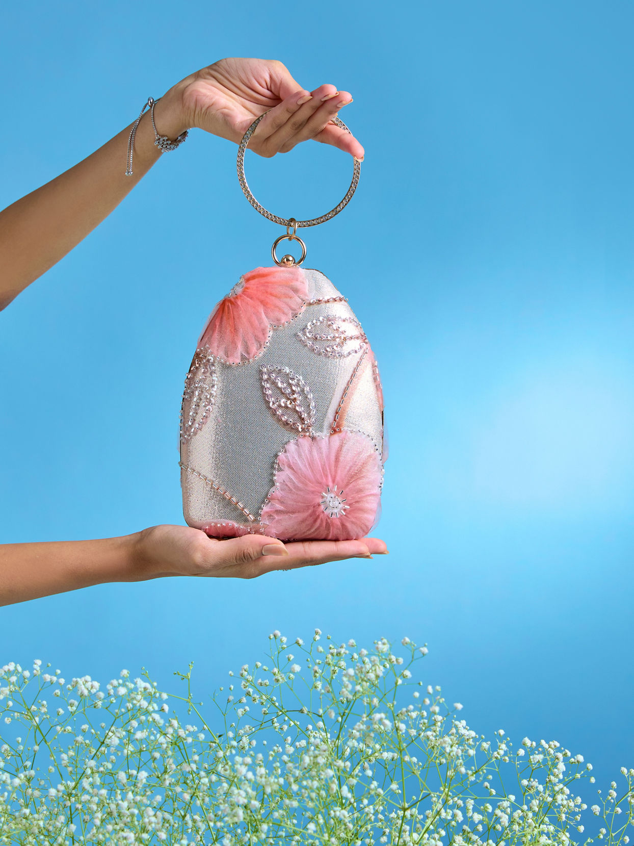 Mohey Women Elegant Pink Clutch Bag