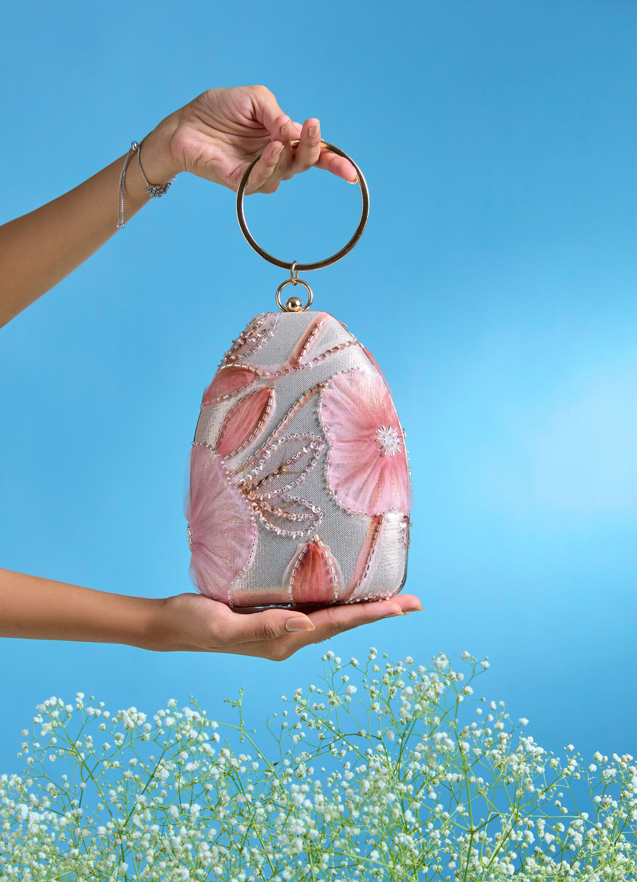 Mohey Women Elegant Pink Clutch Bag