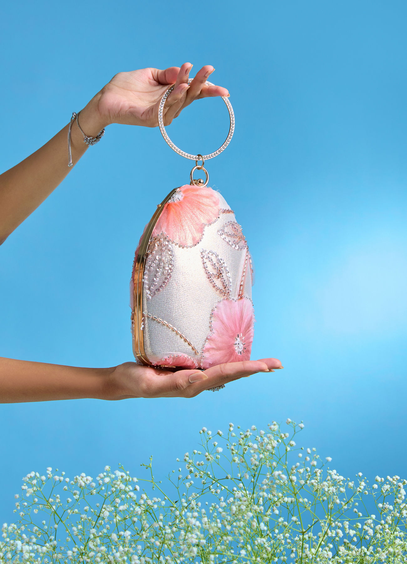 Mohey Women Elegant Pink Clutch Bag