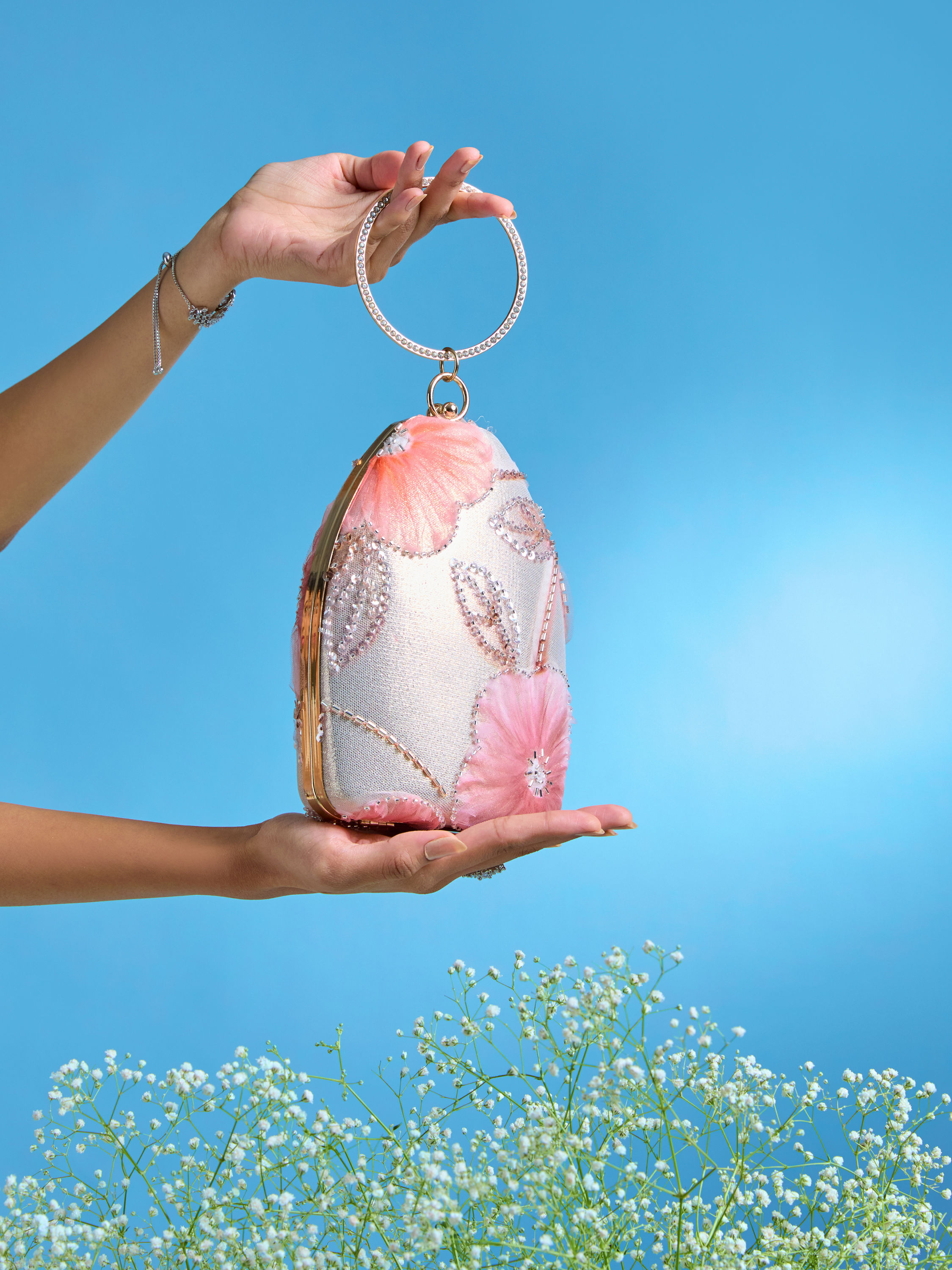 Mohey Women Elegant Pink Clutch Bag