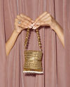 Mohey Women Gold Art Silk Mini Bag