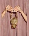 Mohey Women Gold Metal Mini Handbag