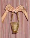 Mohey Women Gold Art Silk Mini Bag