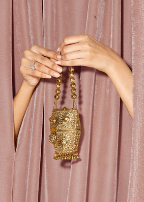 Mohey Women Gold Mini Bag