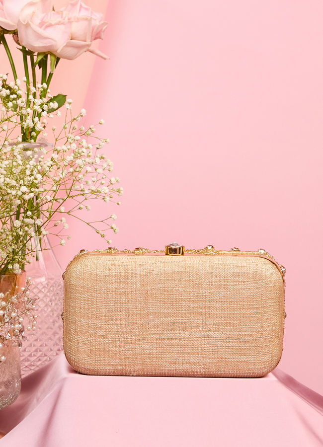 Mohey Women Beige Clutch Bag