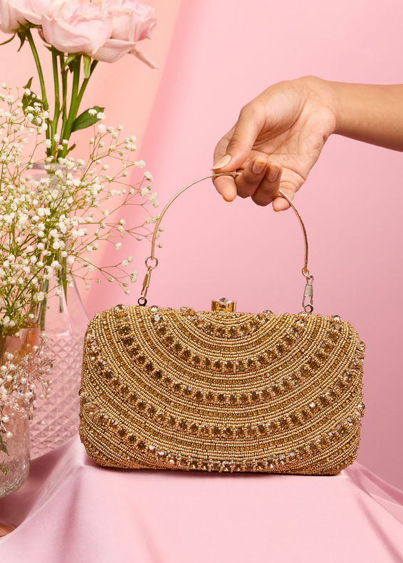 Mohey Women Beige Clutch Bag