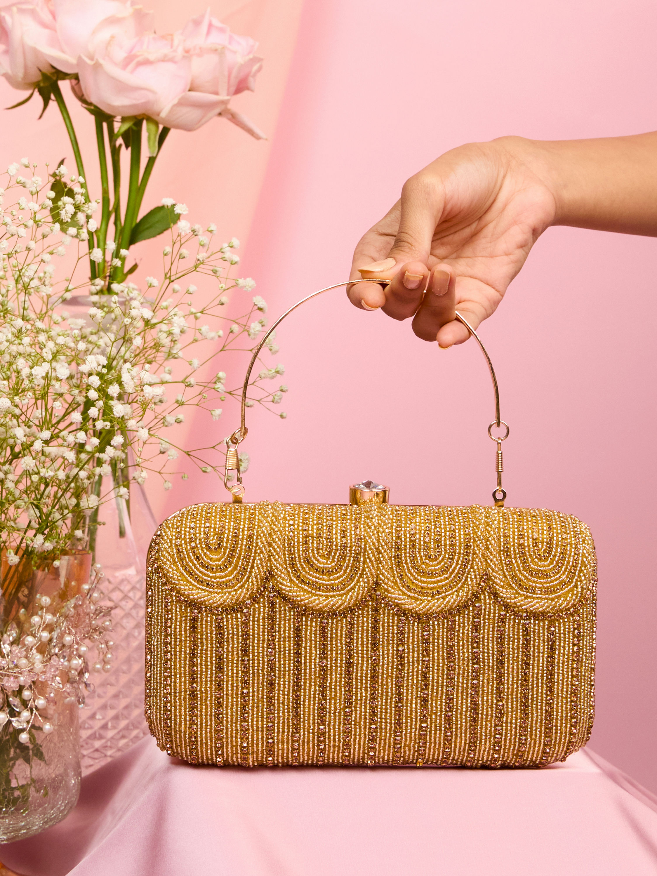 Mohey Women Fawn Art Silk Clutch Bag