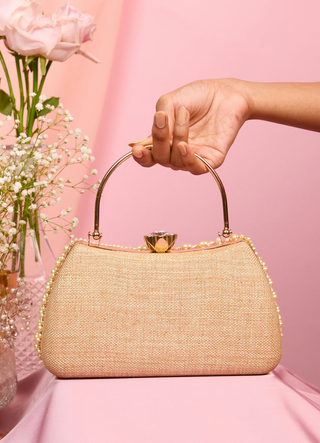 Mohey Women Beige Elegance Clutch Bag