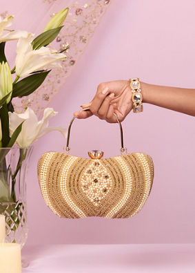 Mohey Women Elegant Beige Clutch Bag
