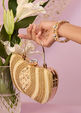 Mohey Women Elegant Beige Clutch Bag