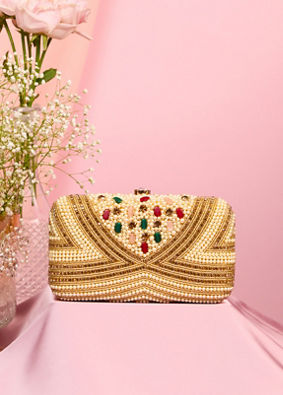 Mohey Women Beige Clutch Bag