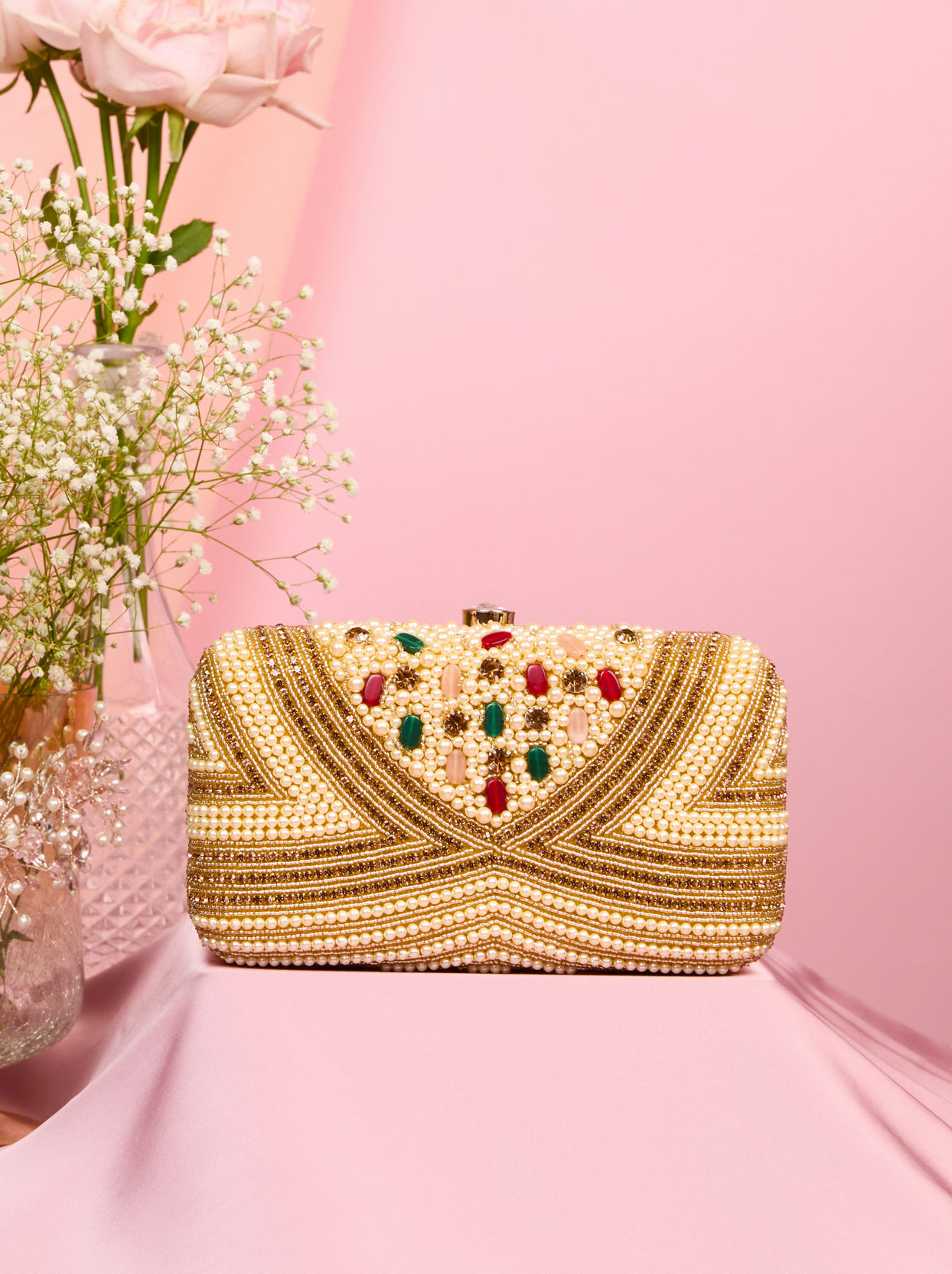 Mohey Women Beige Clutch Bag