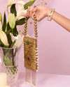 Mohey Women Gleaming Gold Pouch Bag