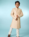 Manyavar Boys Tasteful Beige Sherwani Ensemble