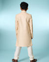 Manyavar Boys Tasteful Beige Sherwani Ensemble