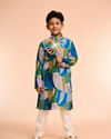 Manyavar Boys Vibrant Green Boys Kurta Pajama