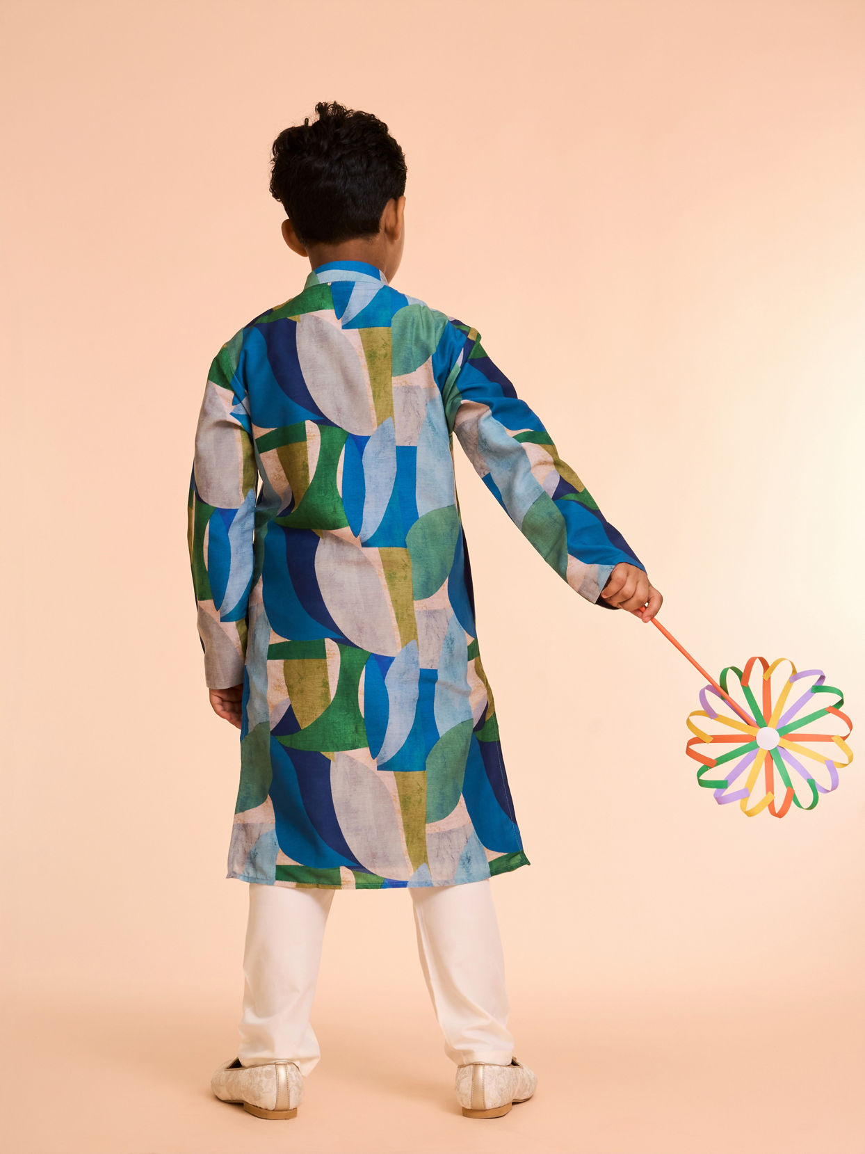 Manyavar Boys Vibrant Green Boys Kurta Pajama