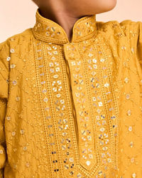 Manyavar Boys Mustard Hues Vibrant Kurta Pajama