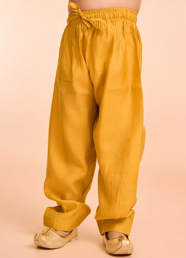 Manyavar Boys Mustard Hues Vibrant Kurta Pajama