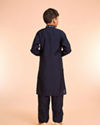 Manyavar Boys Elegant Dark Blue Kurta Pajama