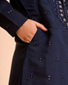 Manyavar Boys Elegant Dark Blue Kurta Pajama
