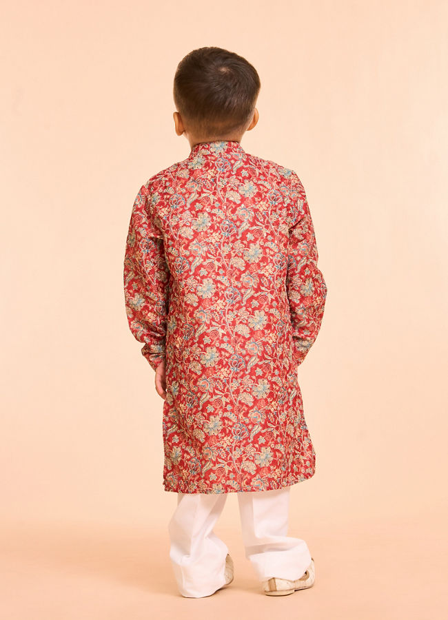 Manyavar Boys Rust Radiance Kurta Pajama