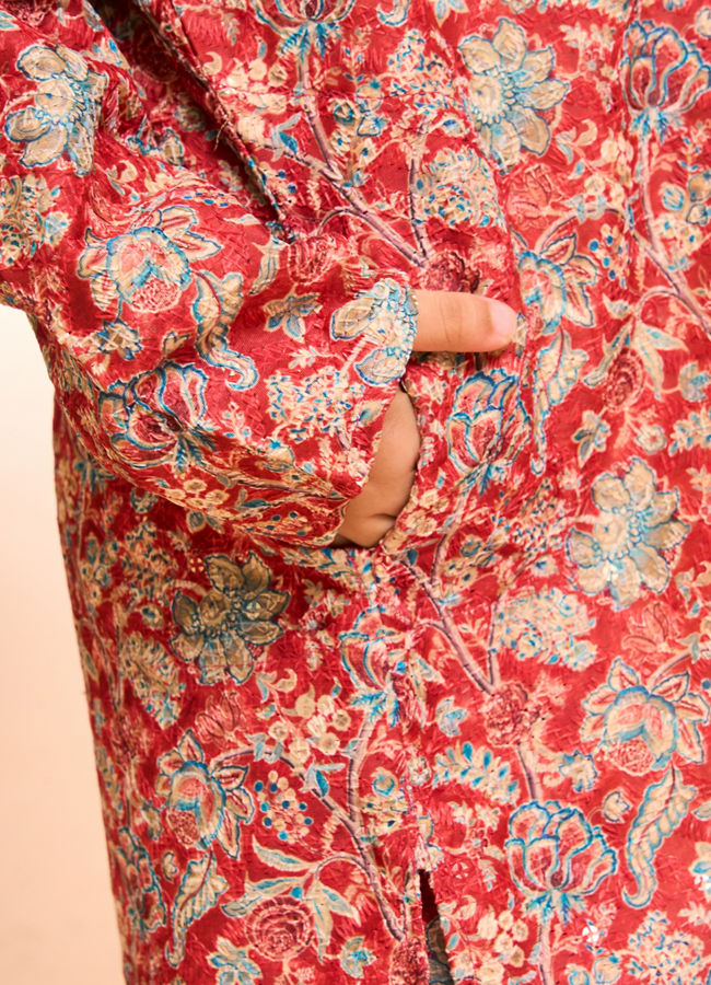 Manyavar Boys Rust Radiance Kurta Pajama