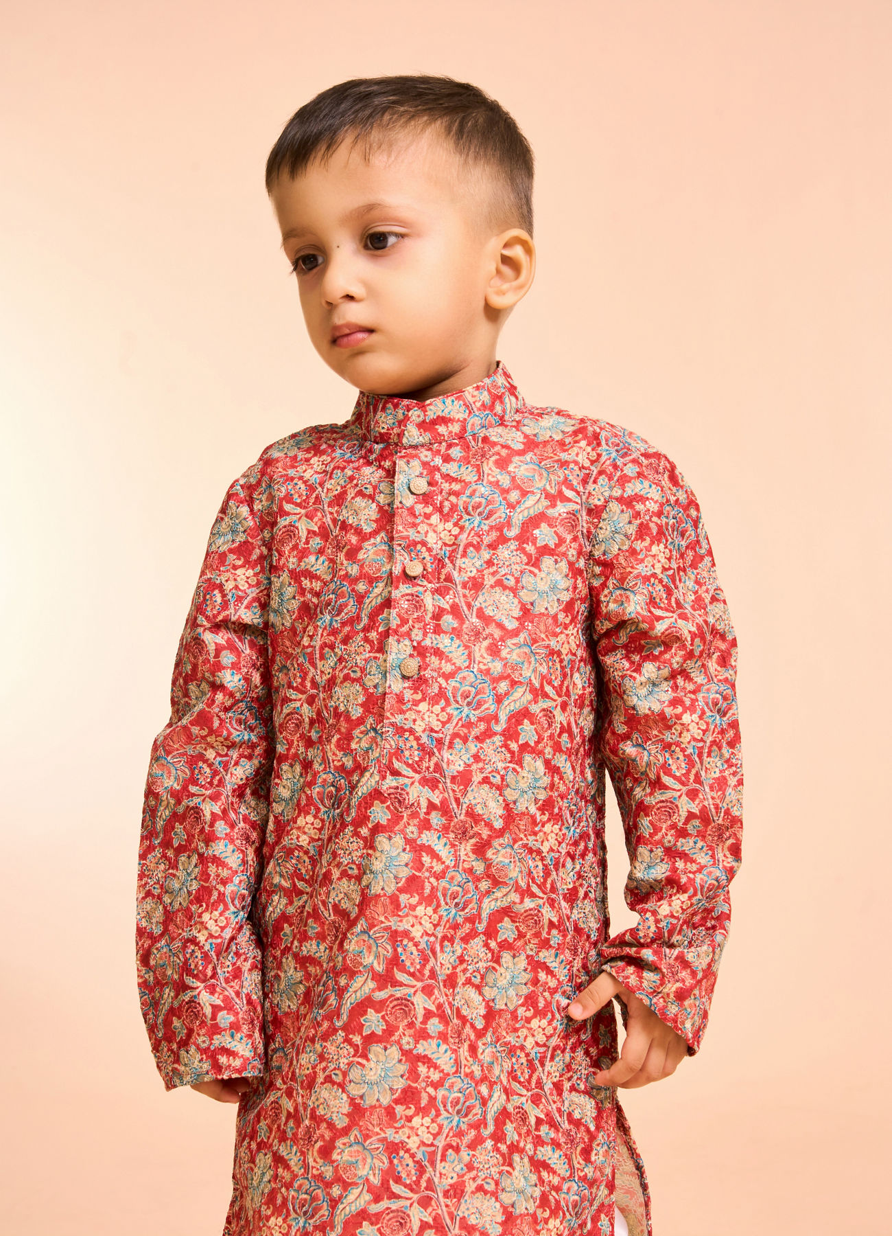 Manyavar Boys Rust Radiance Kurta Pajama