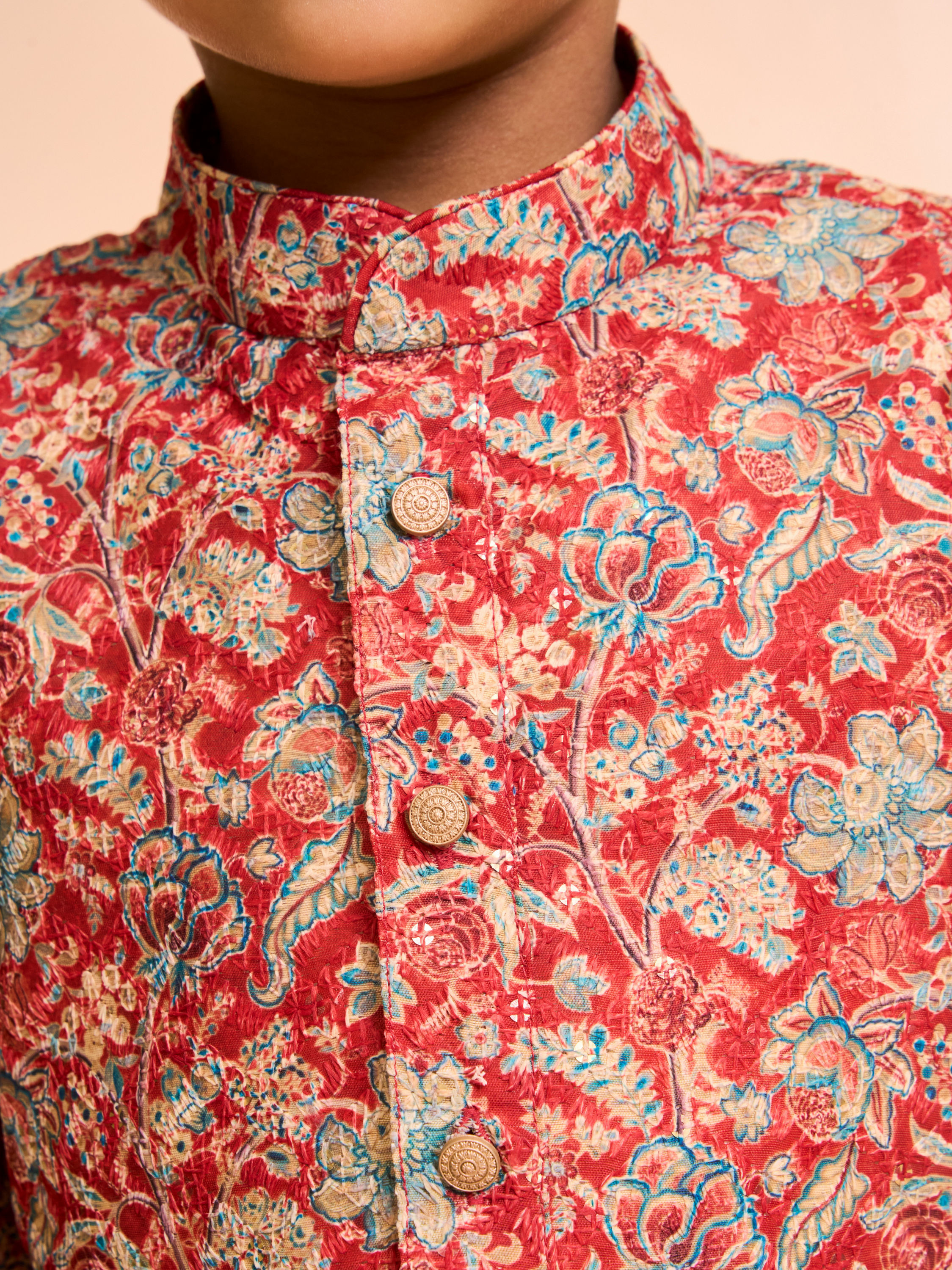 Manyavar Boys Rust Radiance Kurta Pajama