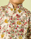 Manyavar Boys Cream Hued Kurta Dhoti