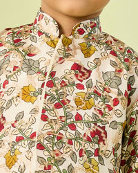 Manyavar Boys Cream Hued Kurta Pajama