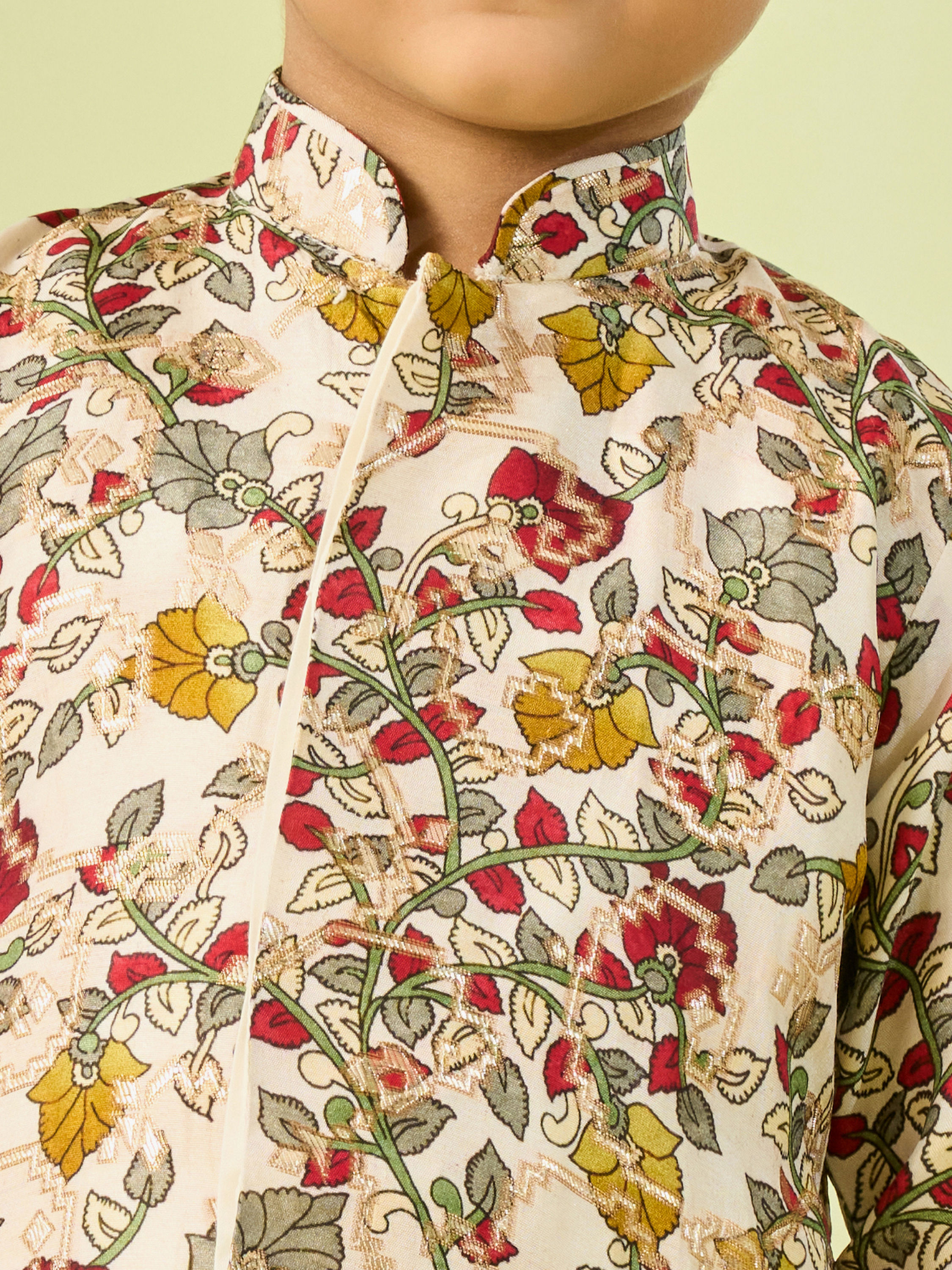 Manyavar Boys Cream Hued Kurta Pajama