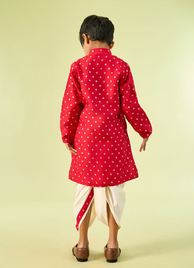 Manyavar Boys Radiant Rust Kurta Dhoti