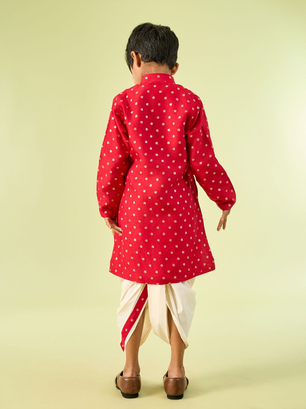 Manyavar Boys Radiant Rust Kurta Dhoti