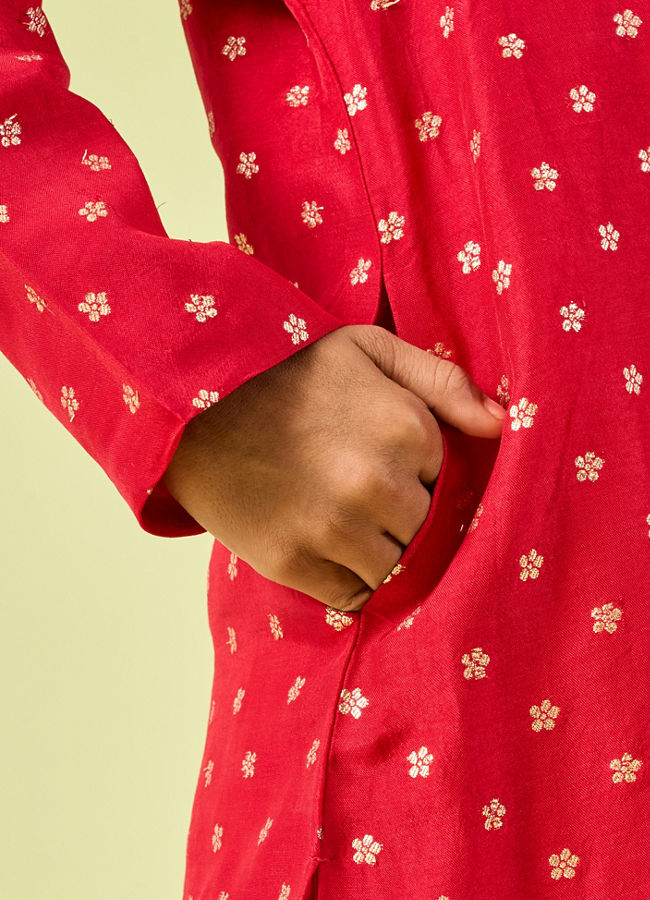 Manyavar Boys Radiant Rust Kurta Dhoti